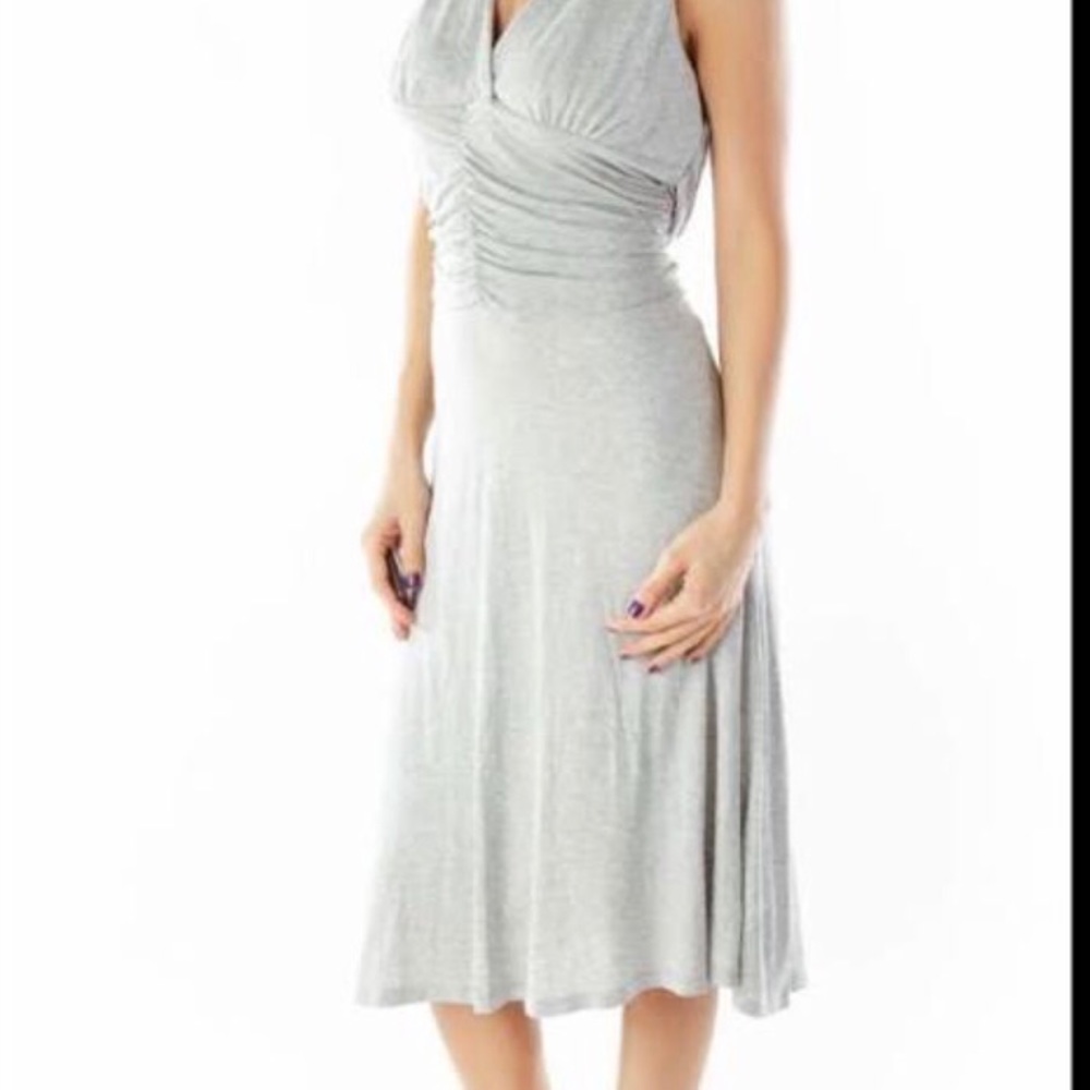 White House Black Market gray halter dress